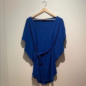 Royal Blue Women's Top with Belt